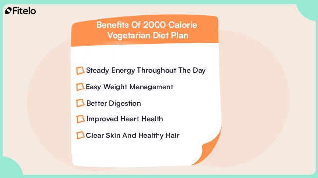 benefits of a 2000 calorie vegetarian diet plan