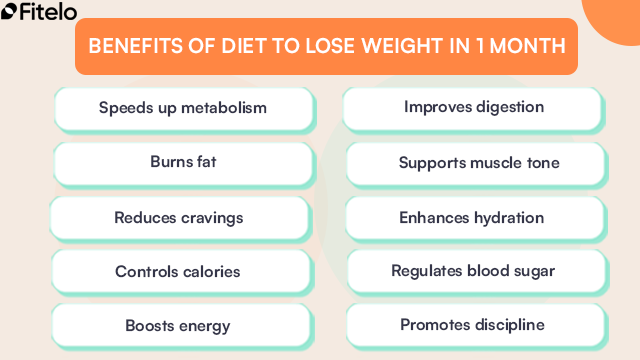 benefits of diet to lose weight in 1 month